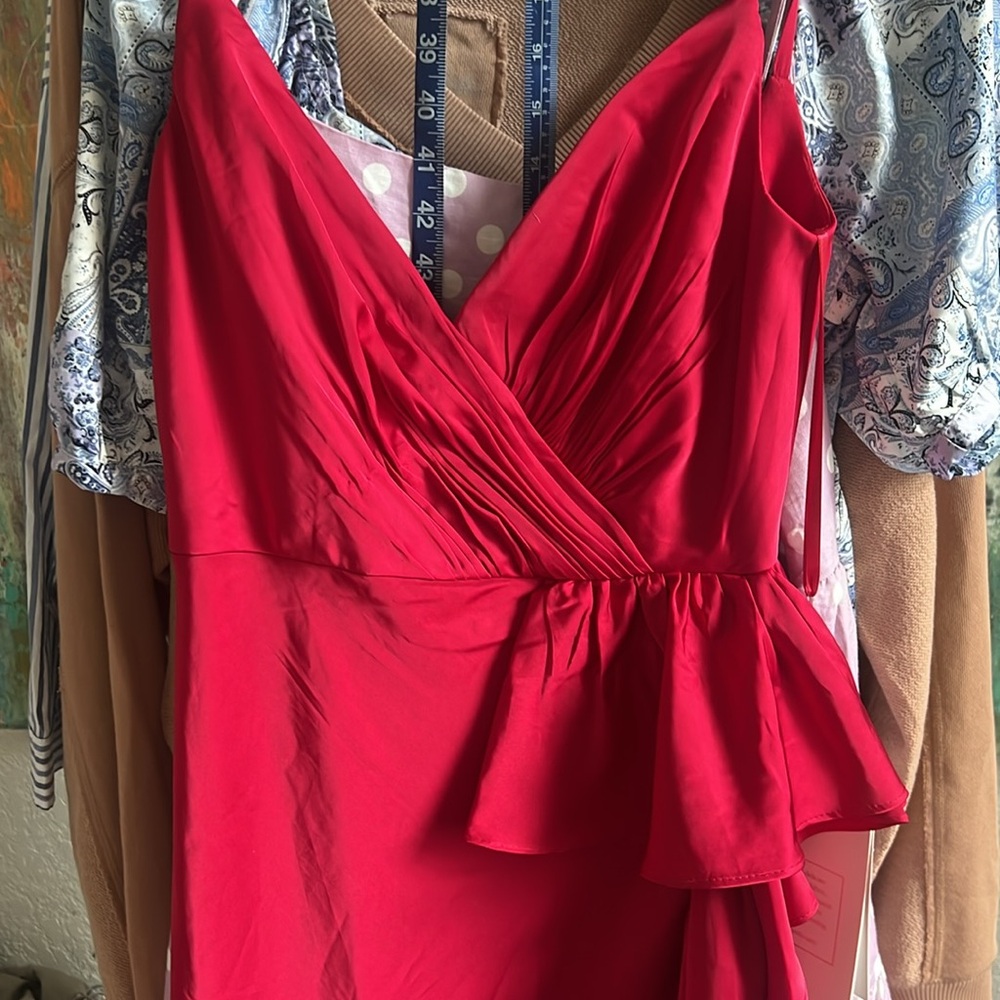 NEW NWT MAC Duggal Ruffle Long red Dress by Mac Duggal size 4 - Picture 7 of 8